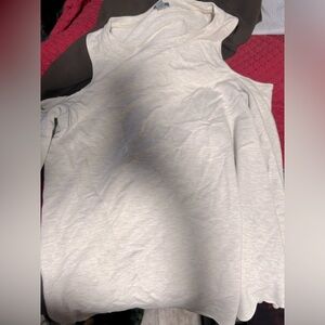 aerie open shoulder off white long sleeve shirt
